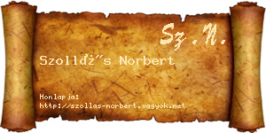 Szollás Norbert névjegykártya