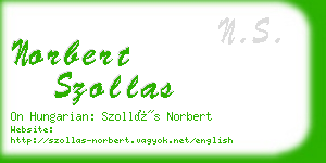 norbert szollas business card